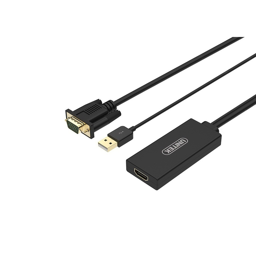 Cáp To VGA K+ USB Audi To  HDMI  L Unitek (Y-8711)  - HÀNG CHÍNH HÃNG