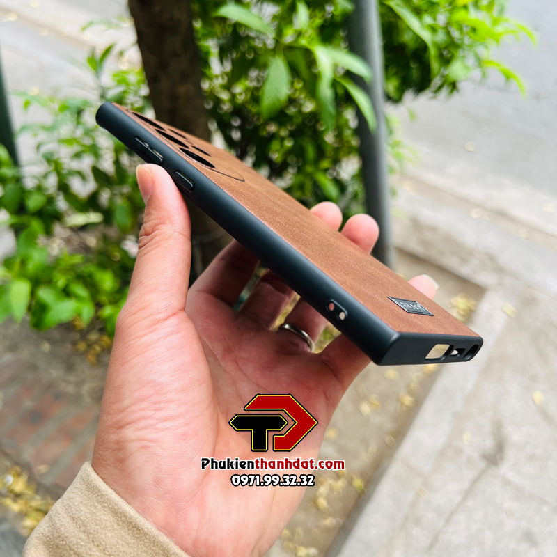 Ốp lưng da cao cấp cho SamSung Galaxy S23 Ultra chính hãng SULADA viền mềm, chống bám vân tay - Hàng chính hãng
