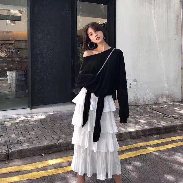 Chân váy Maxi 4 tầng dáng dài Hàn Quốc