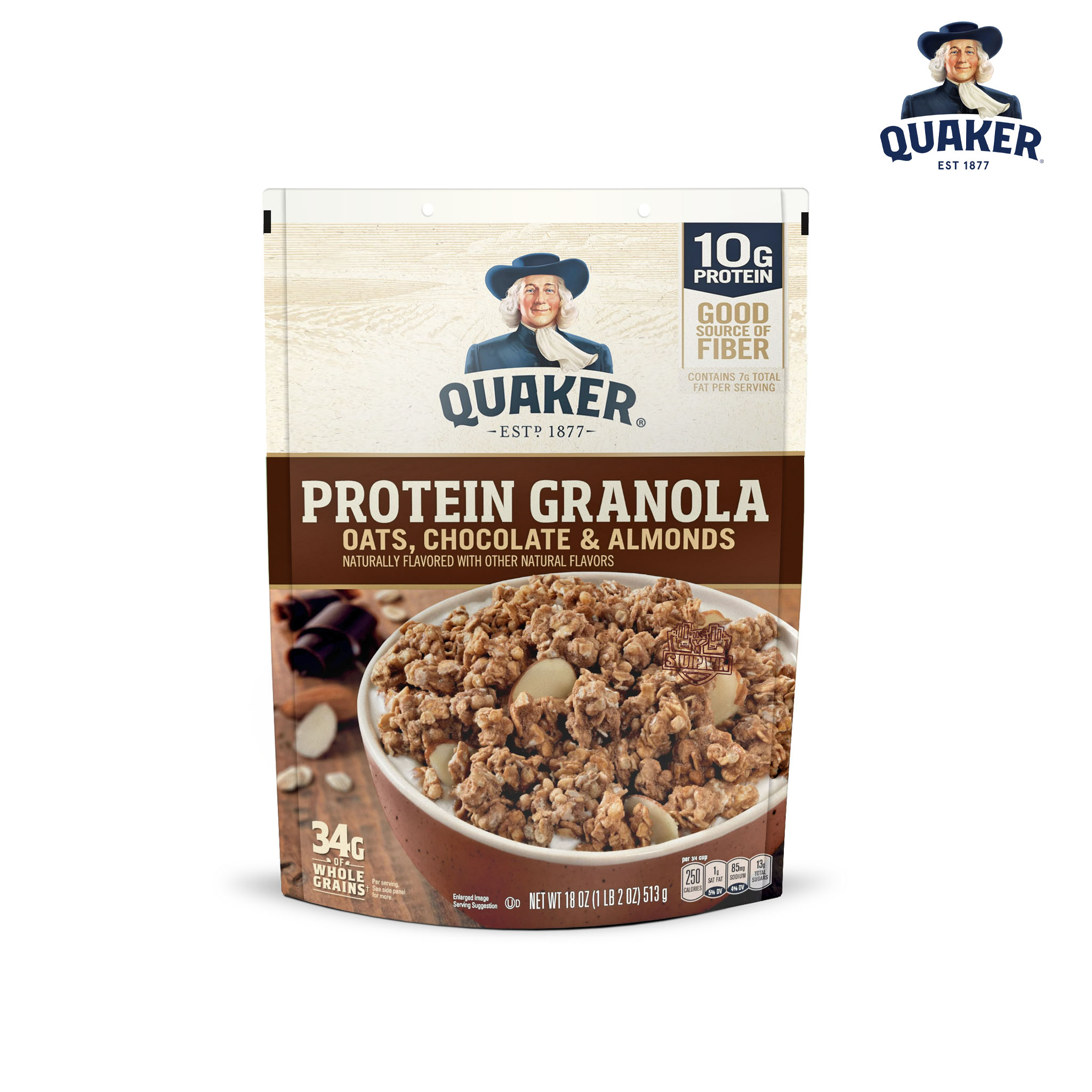 Yến mạch Simply Granola Quaker - Ngũ cốc yến mạch ăn liền mật ong hạnh nhân