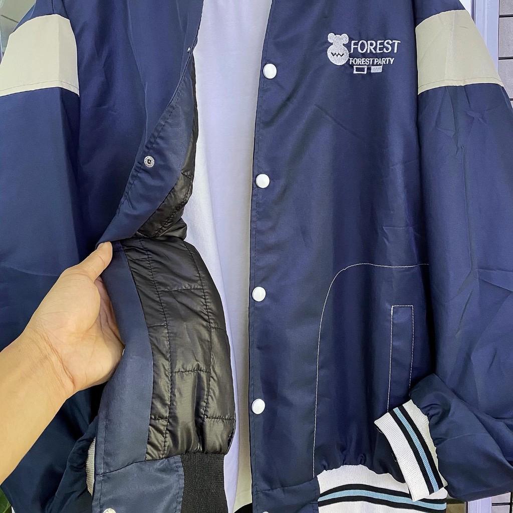 Áo dù bomber chữ FOREST hình thật