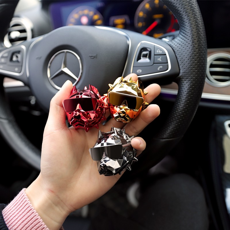 Nước Hoa Ô Tô Đầu Chó BullDog Trang Trí Khử Mùi Cài Cửa Gió Điều Hòa
