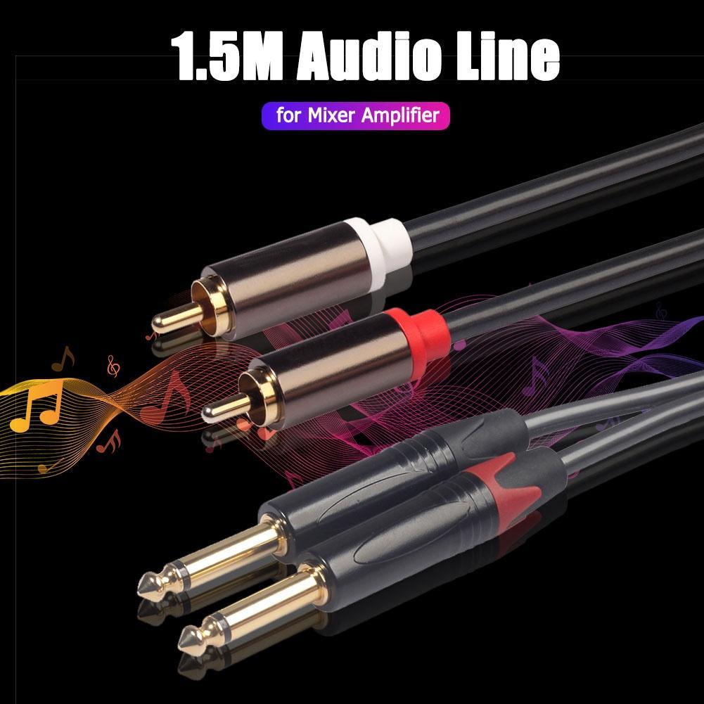 Cáp ChuyểN ĐổI Âm Thanh RCA KéP 6.35mm 1 / 4 TS Mono Sang RCA 4.9ft