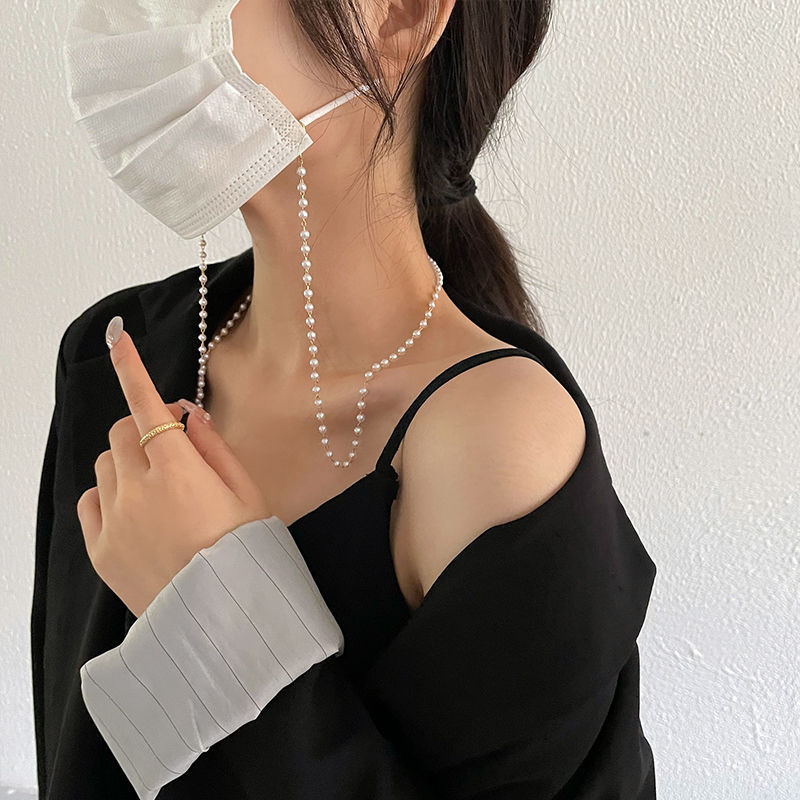Dây đeo gọng kính chuỗi hạt châu dây kim loại đeo headphone đeo khẩu trang phụ kiện hot