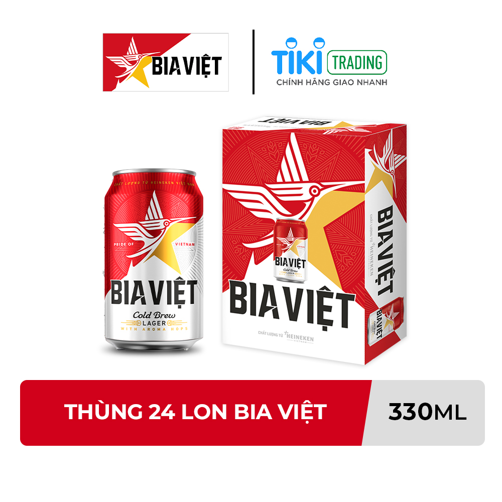 Thùng 24 Lon Bia Việt 330Ml/Lon
