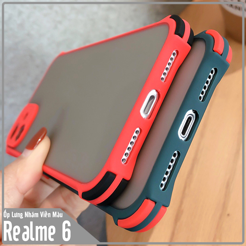 Ốp lưng cho Realme 6 trong nhám viền màu 4 Gốc