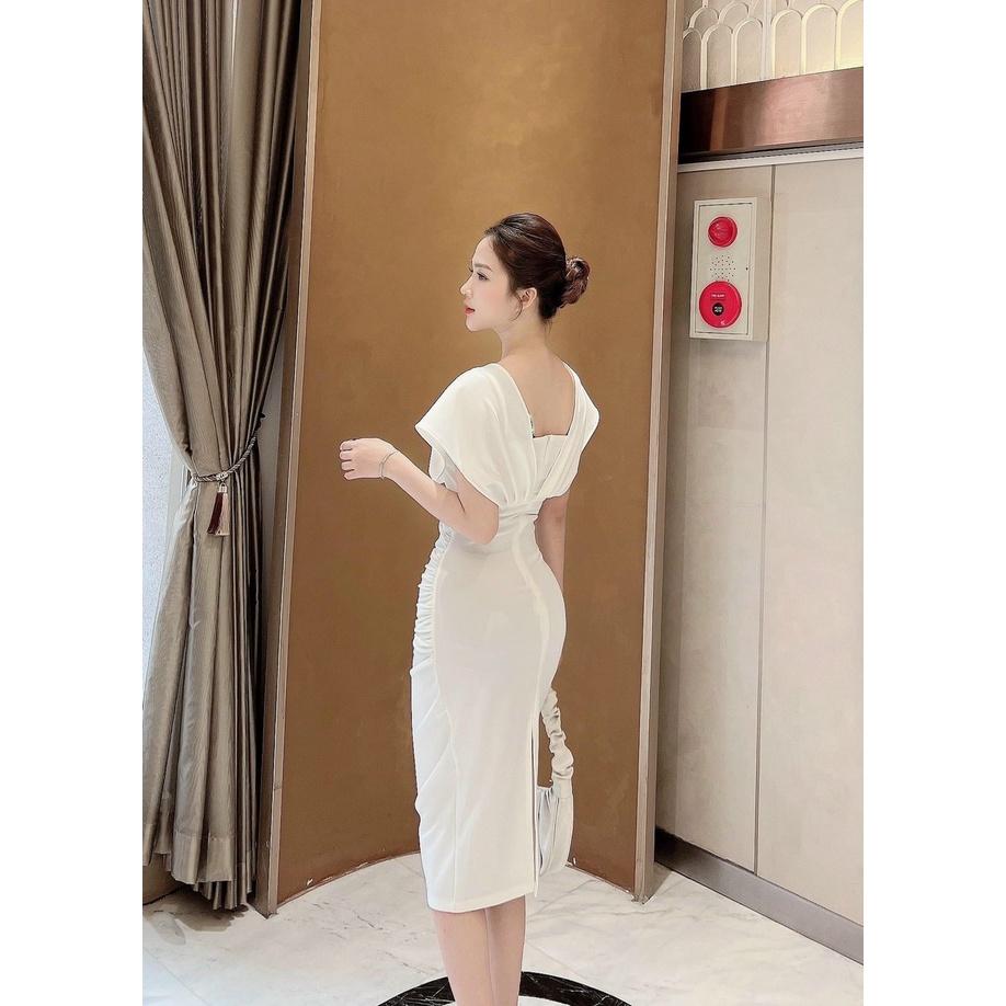 Đầm nữ dự tiệc ôm body vai bèo cánh tiên đa màu sắc sang chảnh, quý phái.