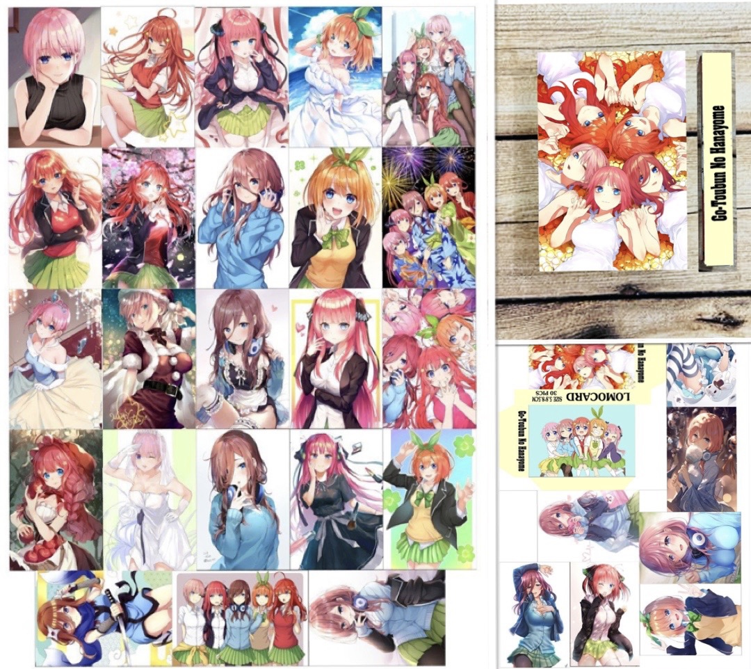 Hộp 30 ảnh lomo card Gotoubun no Hanayome nhà có 5 nàng dâu/ Ảnh thẻ card in hình nhà có 5 nàng dâu