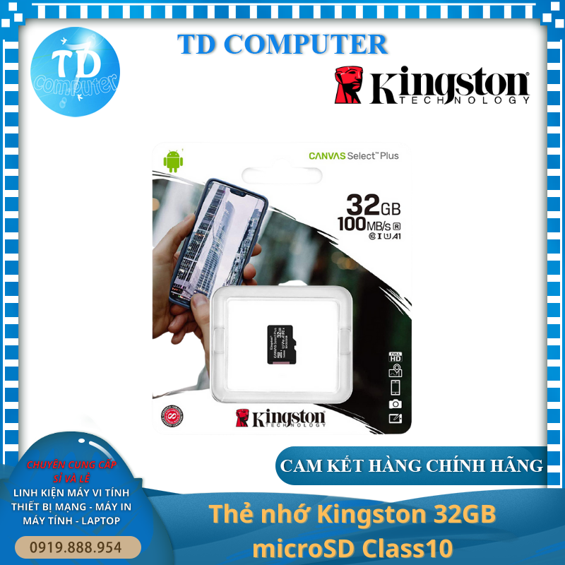 Thẻ nhớ Kingston 32GB microSD Class10 - Hàng chính hãng FPT Phân Phối