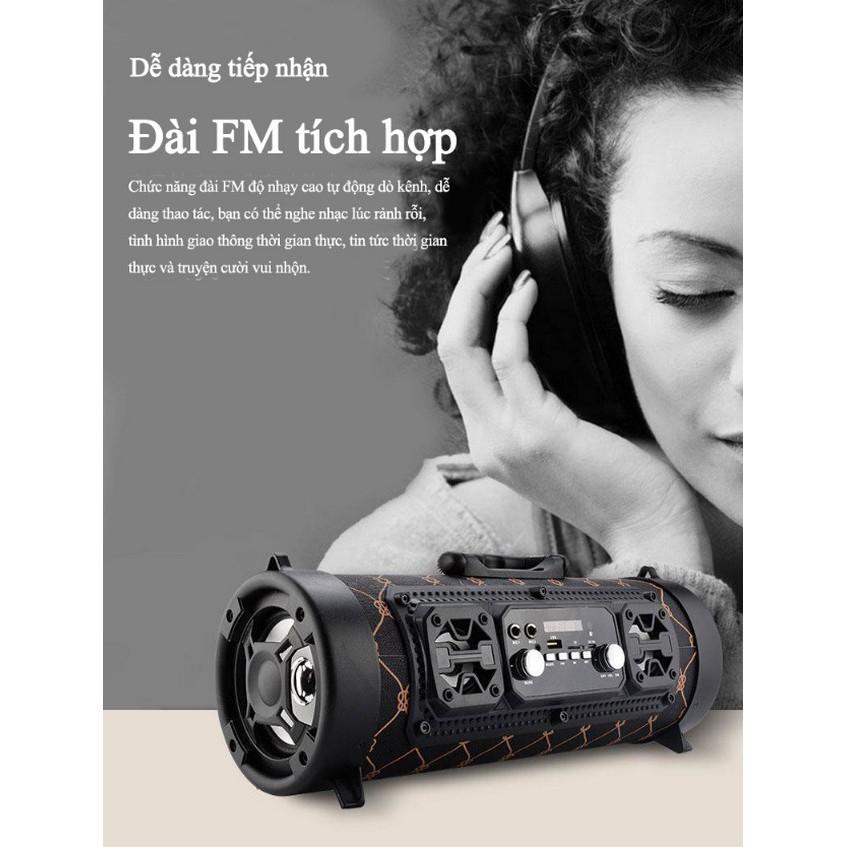 Loa siêu trầm bluetooth không dây xách tay mới【 Bluetooth + USB + chức năng micrô + đài FM tích hợp + Jack cắm 3.5 】