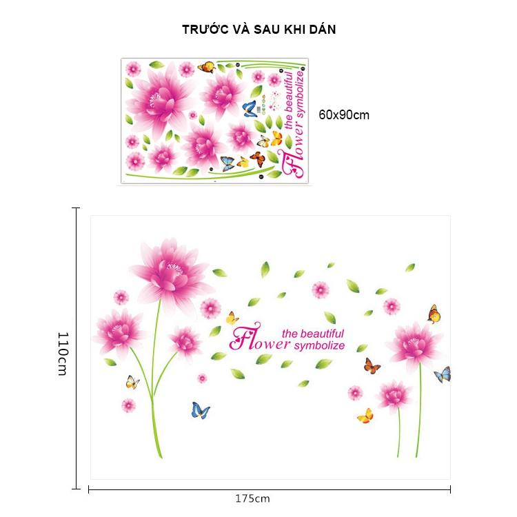 Decal dán tường cho bé hình hoa thược dược