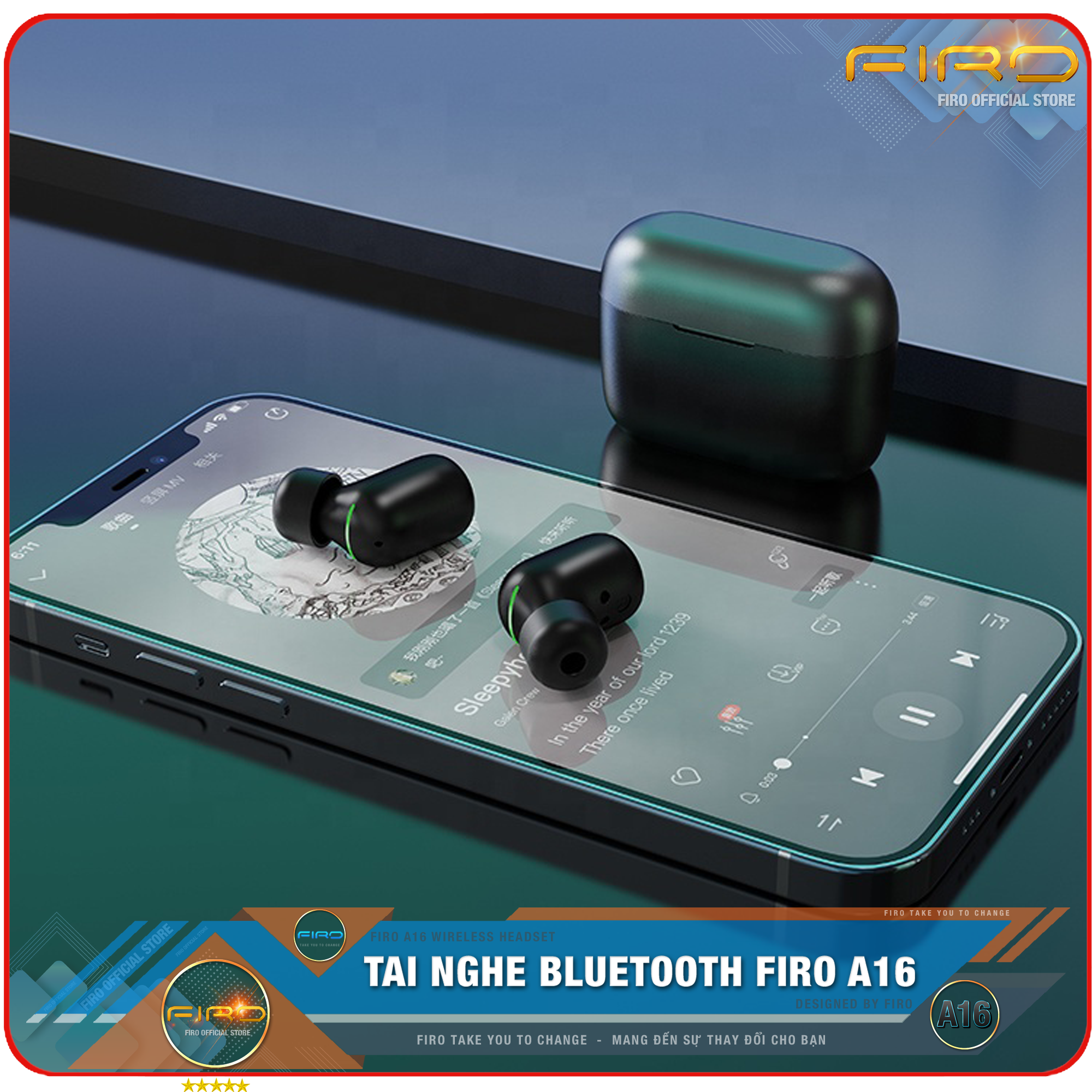 Tai Nghe Bluetooth Nhét Tai Không Dây FIRO A20 - Tai Nghe Bluetooth ENC Giảm Tiếng Ồn Thông Minh - Tai Nghe FIRO A20 Bluetooth 5.3 - Công Nghệ Kháng Nước IPX5 - Tai Nghe Không Dây FIRO A20 - Phù Hợp Với Tất Cả Dòng Máy - Hàng Chính Hãng