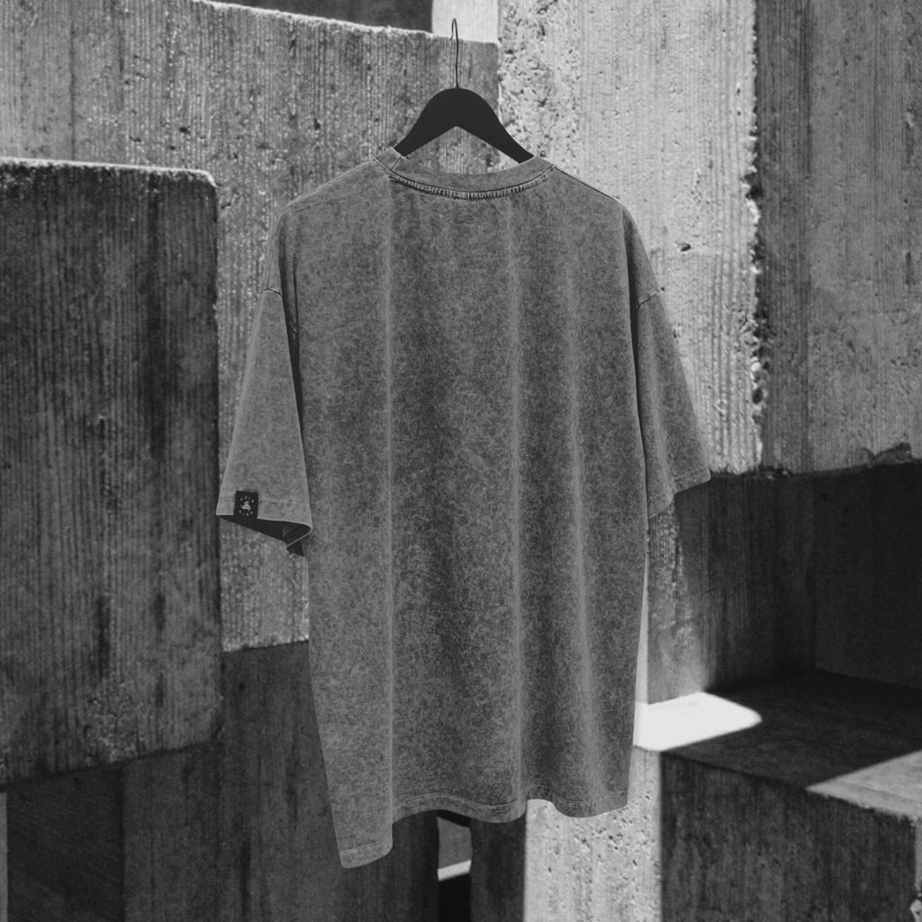 Áo Thun ODIN Oversize Gray Acid, Áo Phông Tay Lỡ Form Rộng ODIN CLOTHING