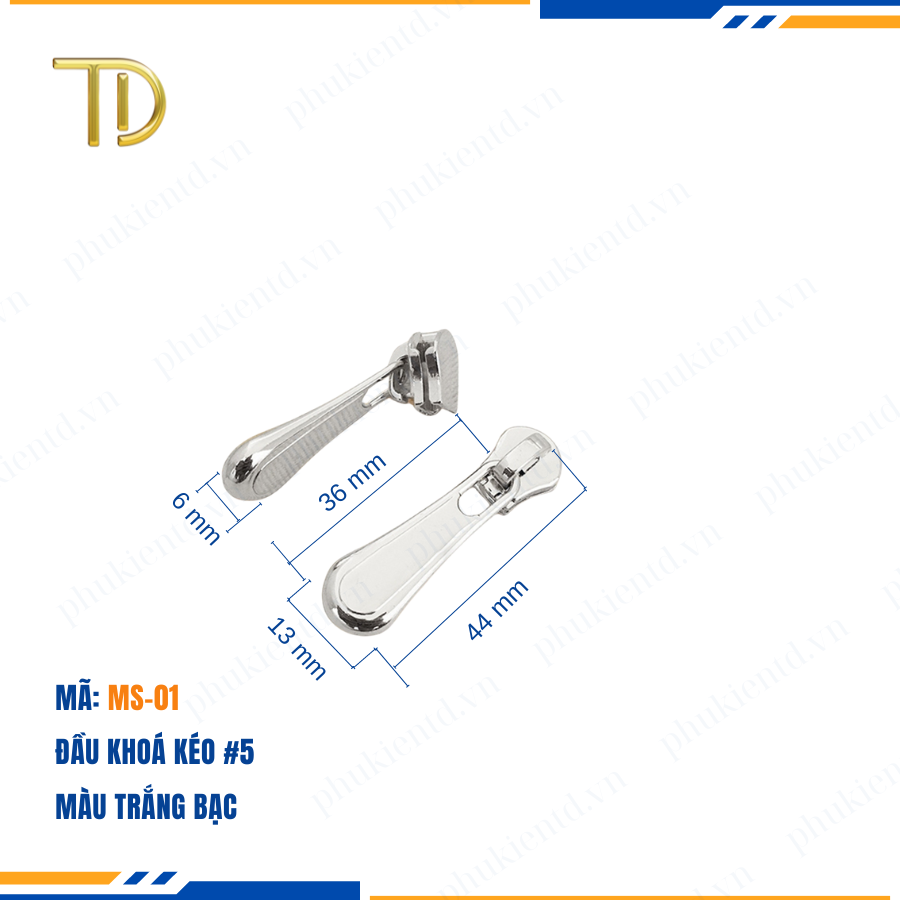 Đầu khóa kéo túi xách, đầu khóa kéo thay thế, đầu khóa kéo balo răng 5, Mạ điện độ bền 5-8 năm