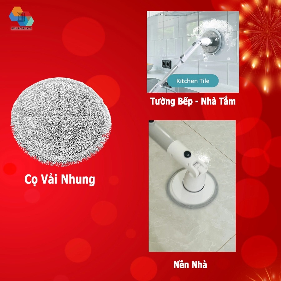 Máy chà nhà vệ sinh Jesopb K129 phiên bản 5 in 1, chổi cọ bồn cầu đa năngm lau chùi bề mặt không dây, Pin 4000mAh, Tốc Độ Cao 320 Vòng/Phút, hàng chính hãng