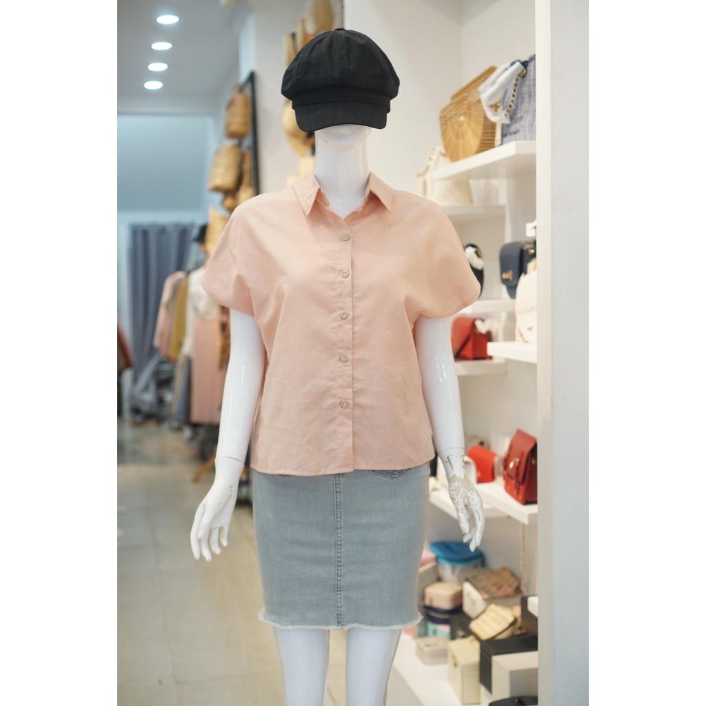 Áo Sơ Mi Linen Hồng Cổ Bẻ 175