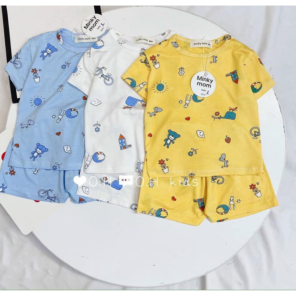 Bộ cộc tay thun lạnh bé trai bé gái 3 đến 16kg