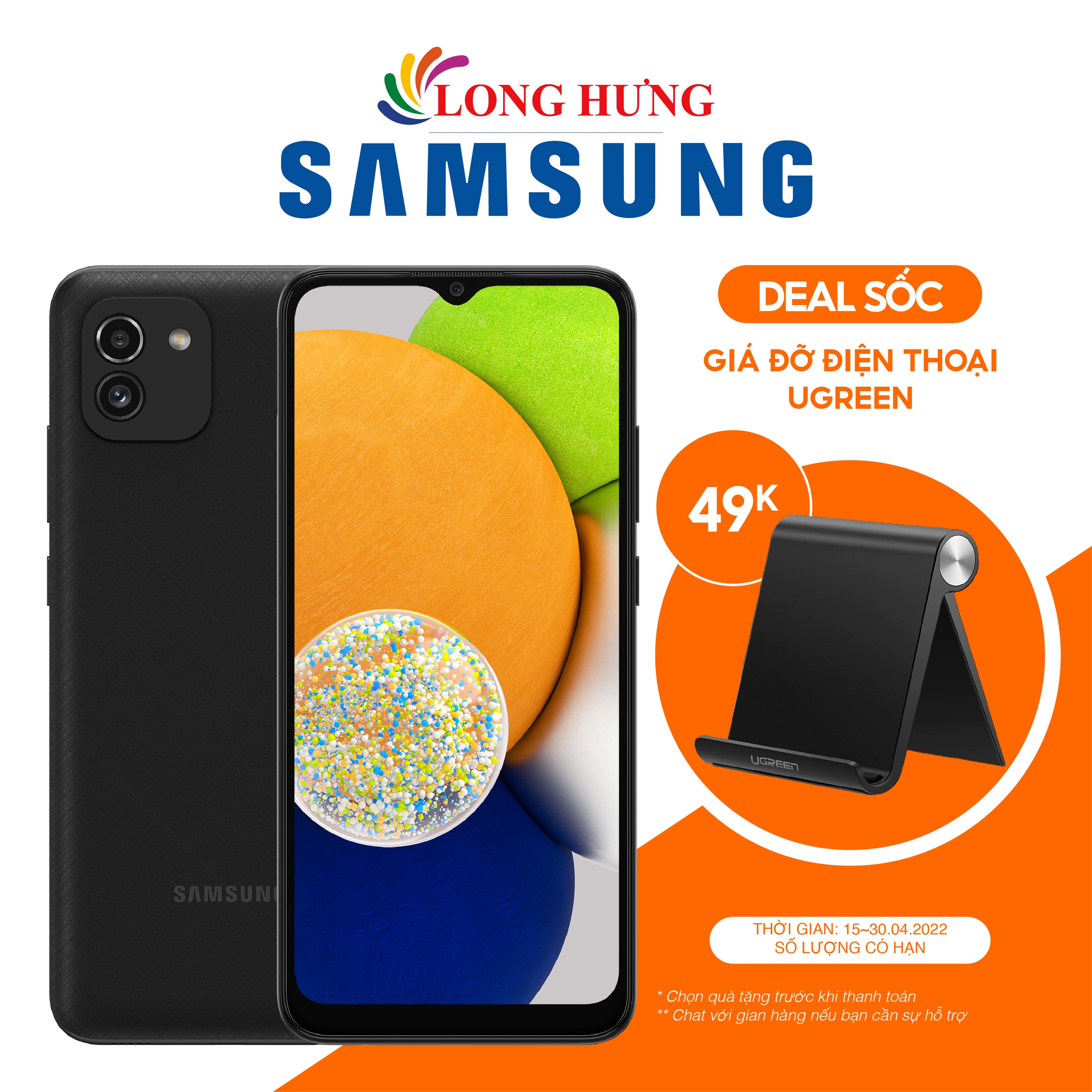 Điện thoại Samsung Galaxy A03 (3GB/32GB) - Hàng chính hãng