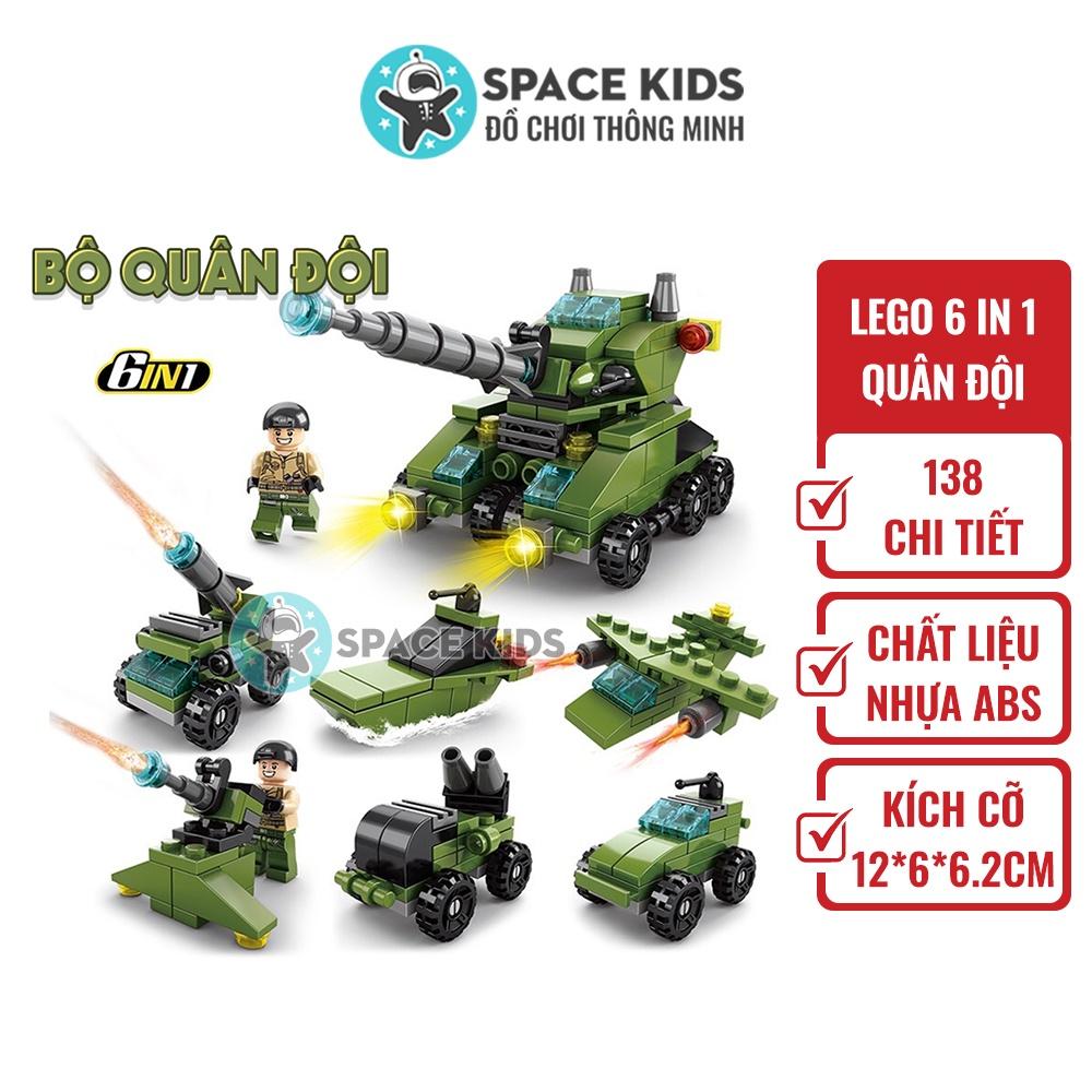 Đồ chơi Xếp hình Lego 6 trong 1 xe tăng Quân đội Lele Brother, ghép hình lego giá rẻ cho bé