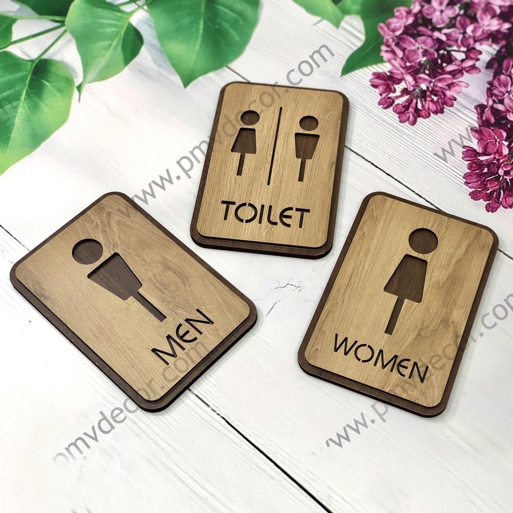 BẢNG WC, KT: 100*150mm Gỗ MDF phủ melamine 2 màu tương phản