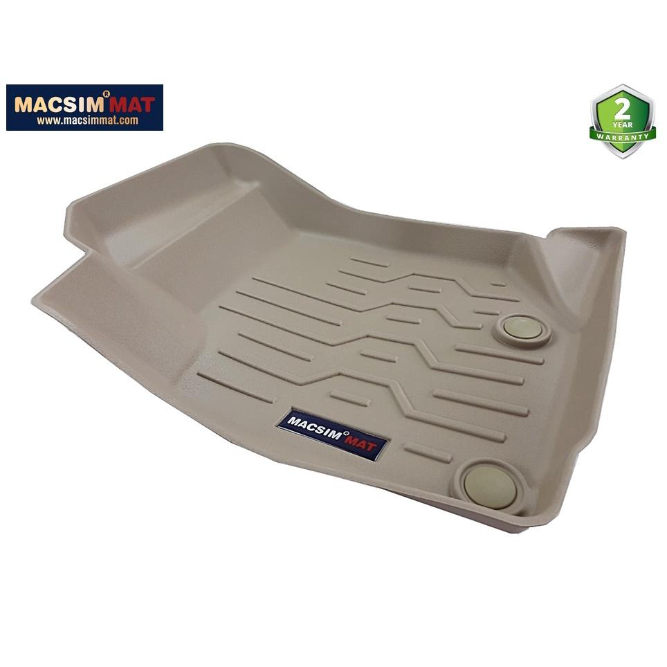 Thảm lót sàn xe ô tô Peugoet 2008 Nhãn hiệu Macsim chất liệu nhựa TPV cao cấp màu be - 2 hàng ghế