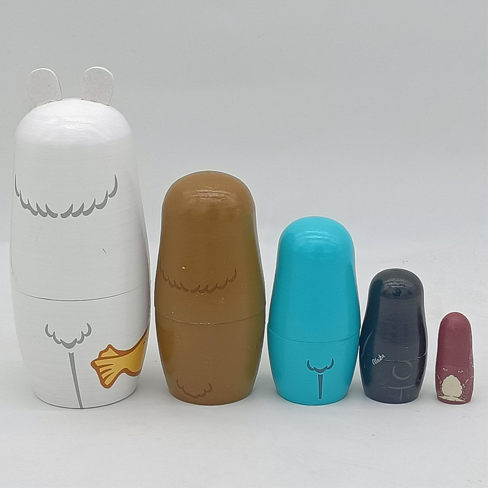 5Pcs Russian Nesting Dolls Decoration Matryoshka for Kids Christmas Children