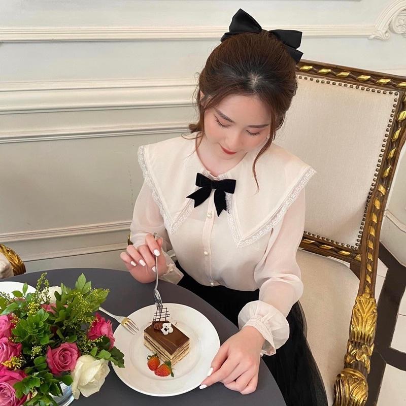 Áo sơ mi tiểu thư CÓ BIGSIZE chất tơ mặc nhẹ nhàng thanh lịch có hai lớp không lo lộ bên trong