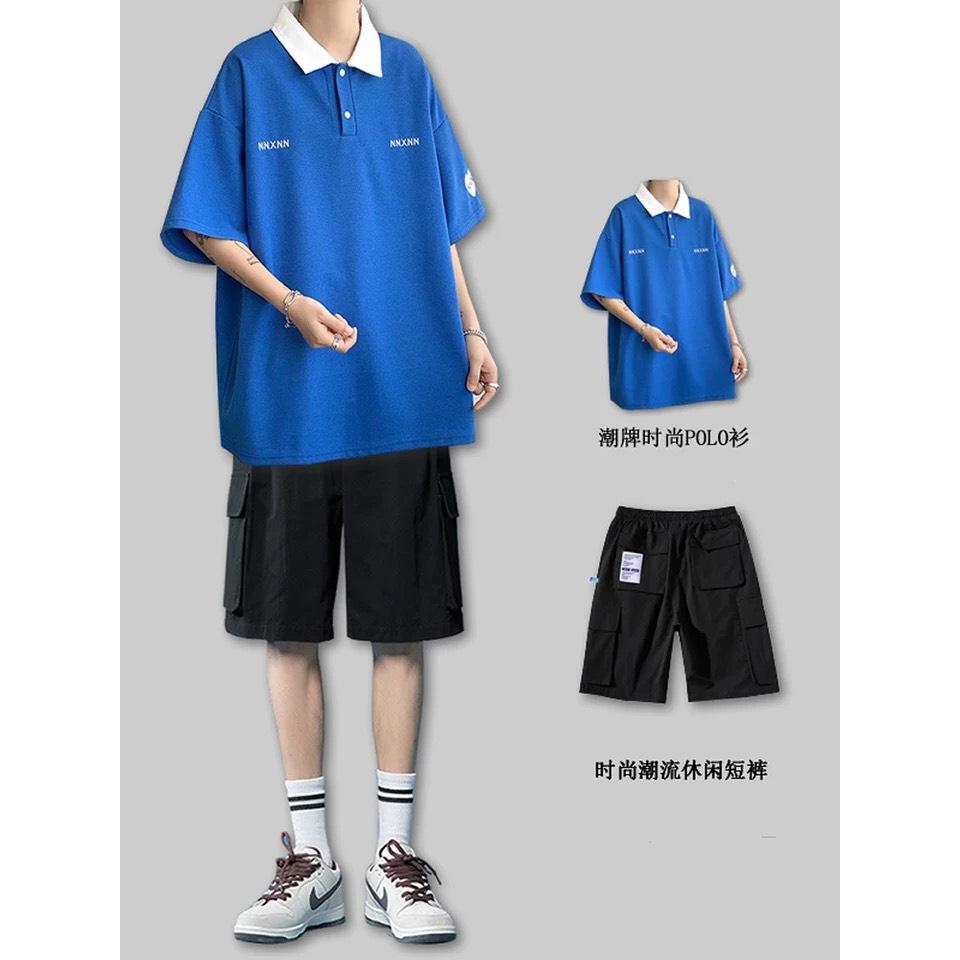 Áo polo trụ from rộng tay lỡ unisex hình thêu , chất vải cá sấu dày dặn , không nhăn , vải rất mượt tay xịn xò