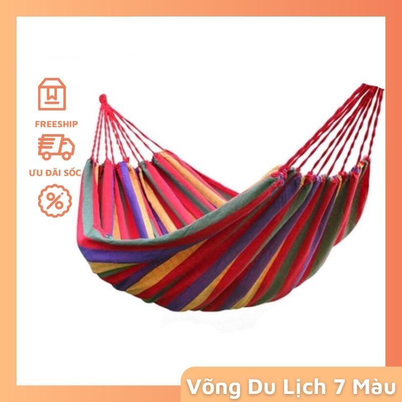 Võng Du Lịch Sợi Đan Size 280X80Cm - Võng 7 Màu Cắm Trại, Dã Ngoại - Võng Nhiều Màu Gấp Gọn Tiện Lợi