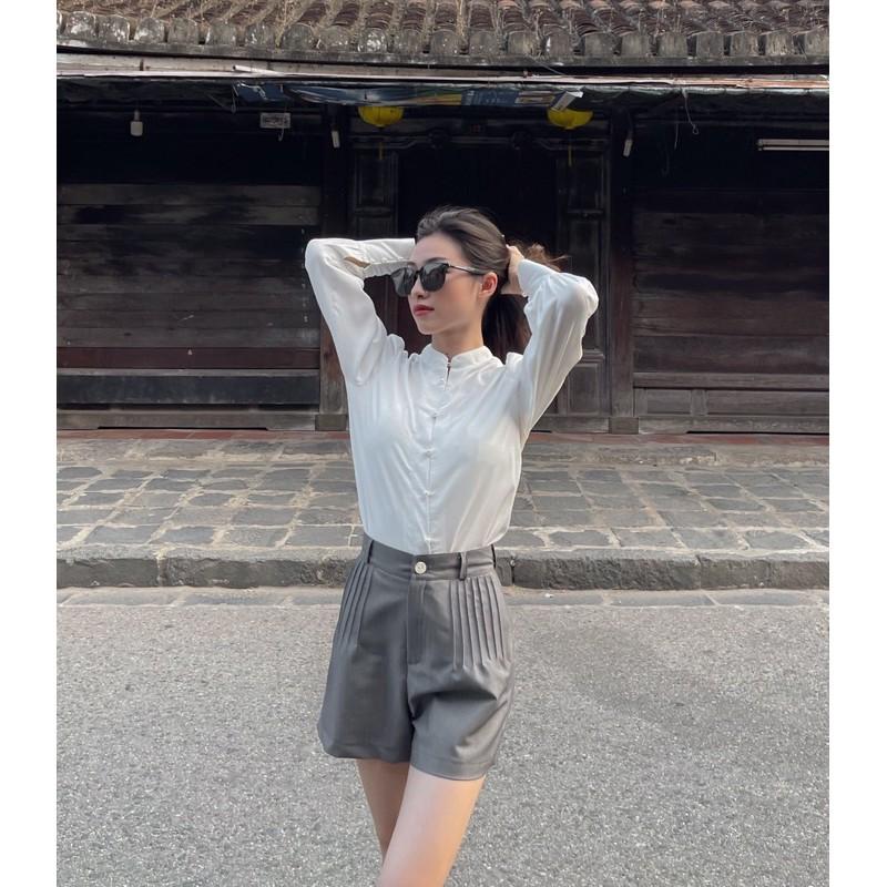 ZIEL Sơ mi cổ tàu tay bồng | Glam Shirt