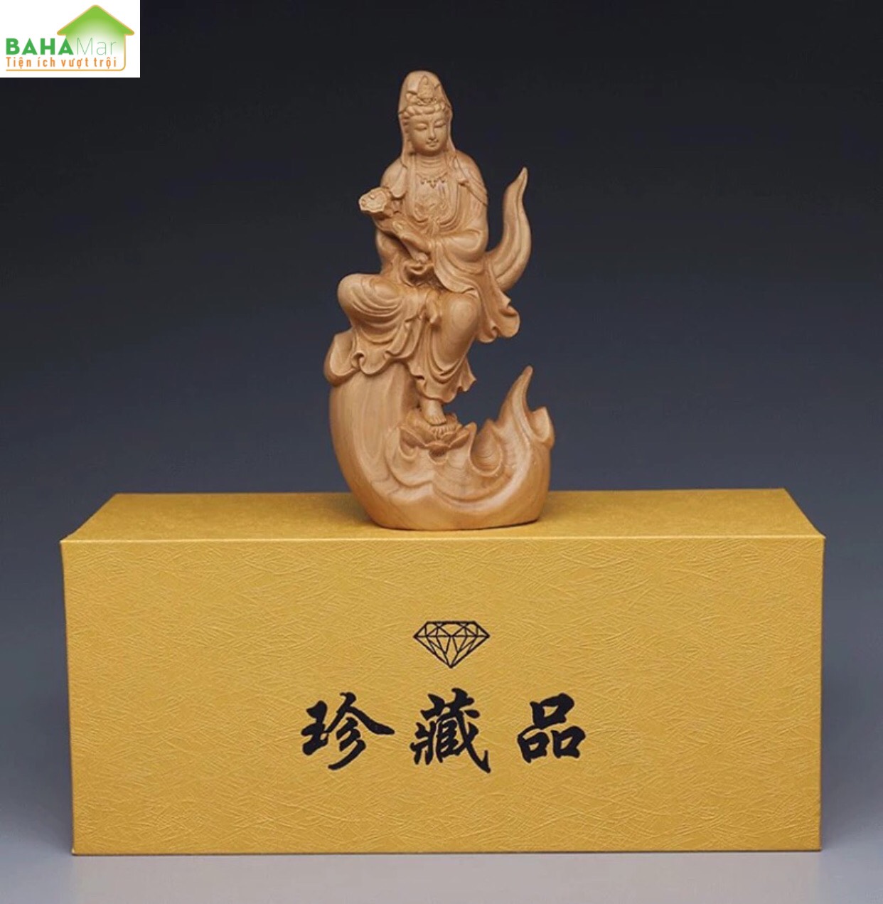 TƯỢNG ĐIÊU KHẮC GỖ - PHẬT BÀ QUAN ÂM "BAHAMAR" Chất liệu gỗ chắc chắn, chất lượng cao và bảo vệ môi trường, tay nghề tinh tế và chất lượng cao.