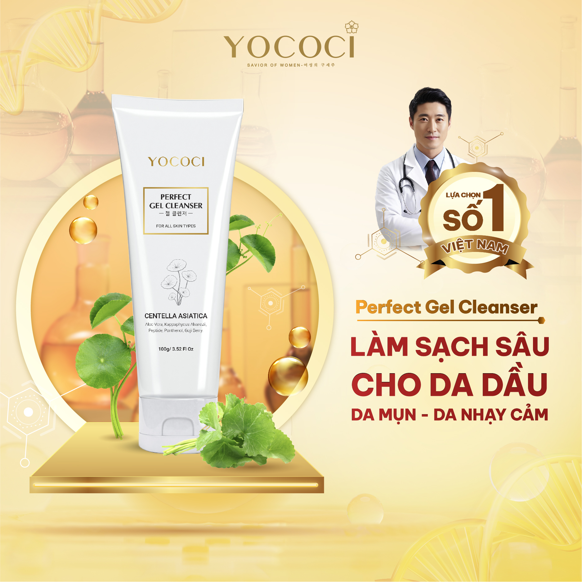Gel Rửa Mặt Yococi Perfect Gel Cleanser 100G