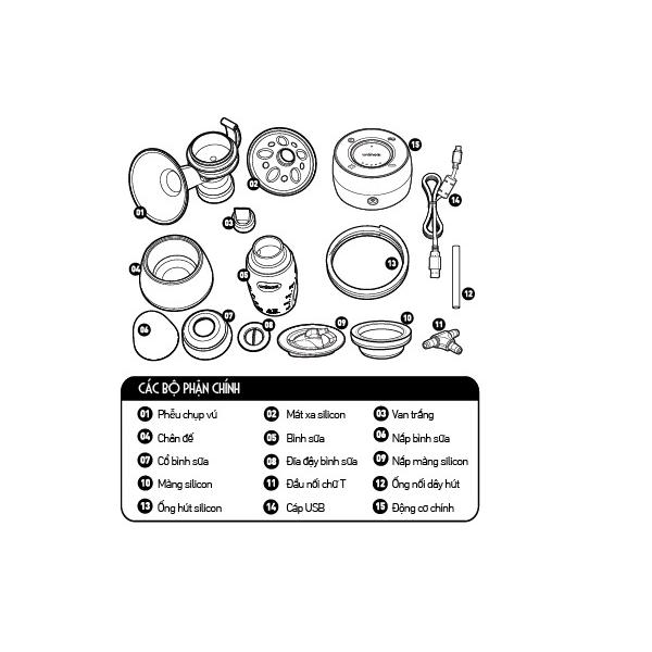 Máy hút sữa điện đôi không BPA Minuet Eco kèm adapter UM871708