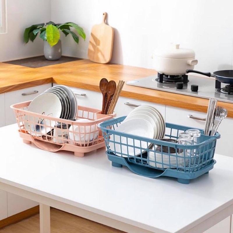 Rổ úp chén dĩa bằng nhựa có khay thoát nước