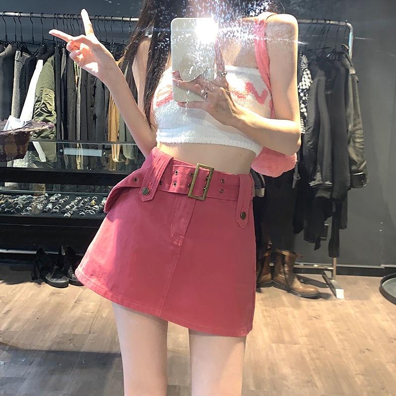 Chân váy chữ A dáng ngắn chất kaki đẹp tặng kèm dây lưng đục lỗ trendy - CV020