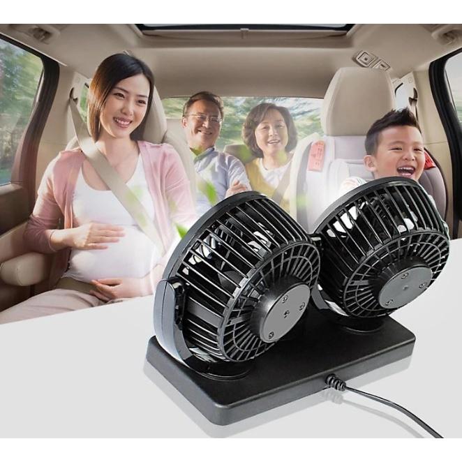 Quạt Đôi Cho Ô Tô Xe Hơi 2in1