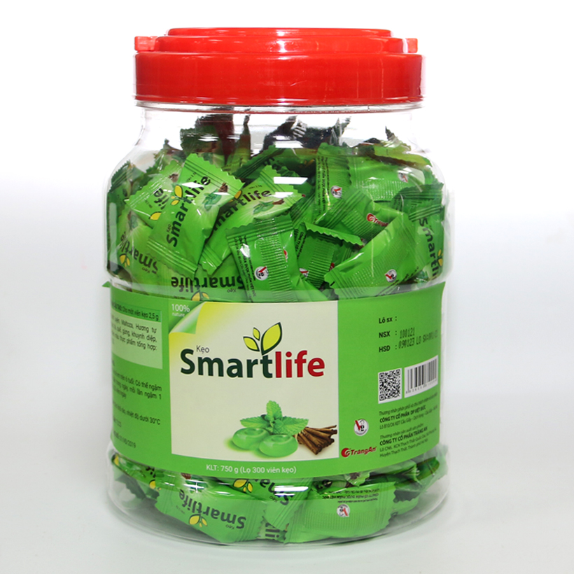 Kẹo ngậm ho Smartlife giúp giảm sưng và rát họng, hộp 300 viên