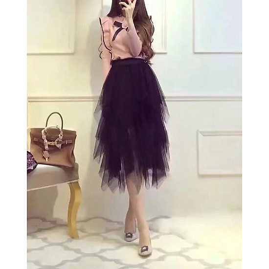 Chân váy tua nhọn xếp tầng xinh xắn