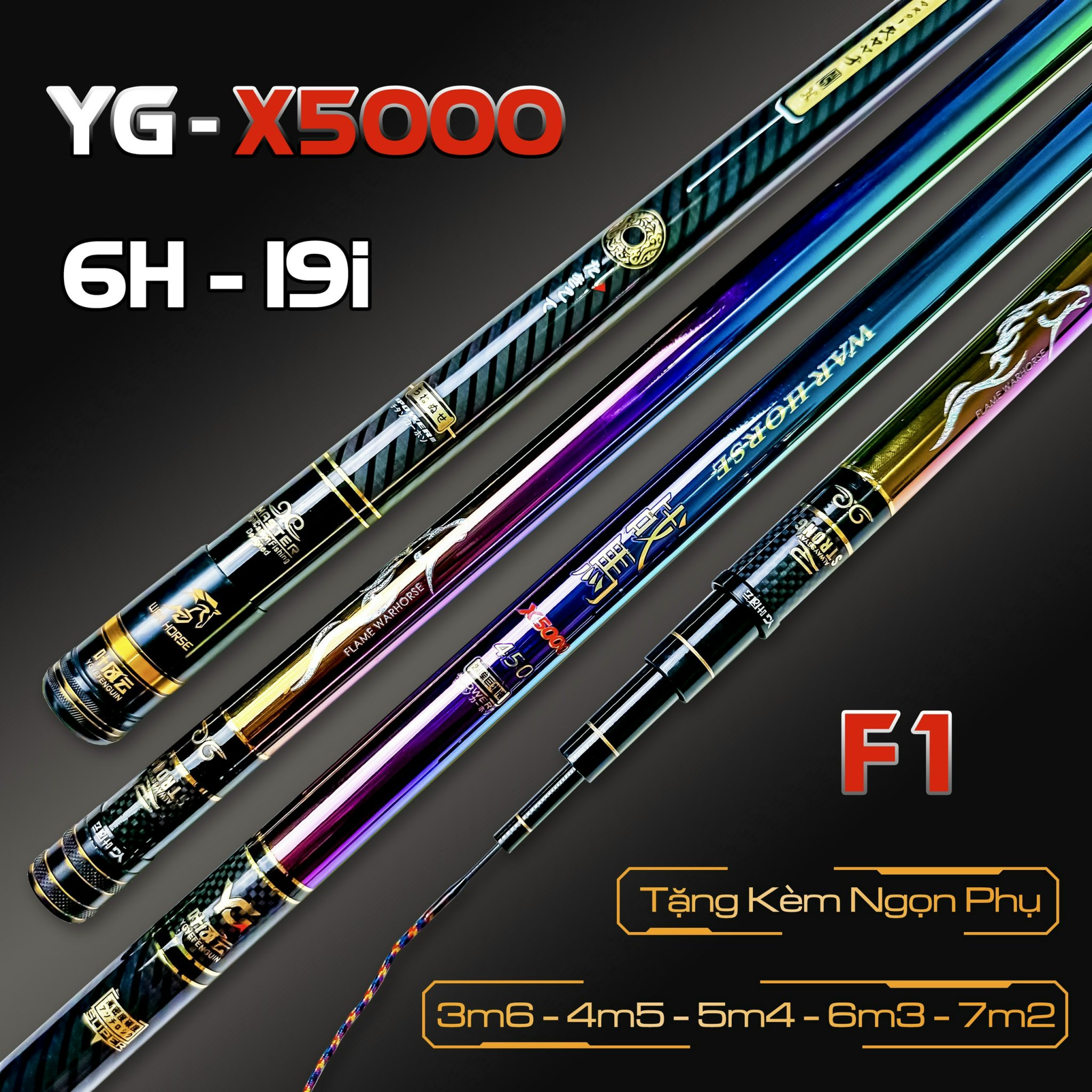 Cần Câu Tay YG X5000 Đối Trọng Săn Hàng Màu Titan Siêu Đẹp