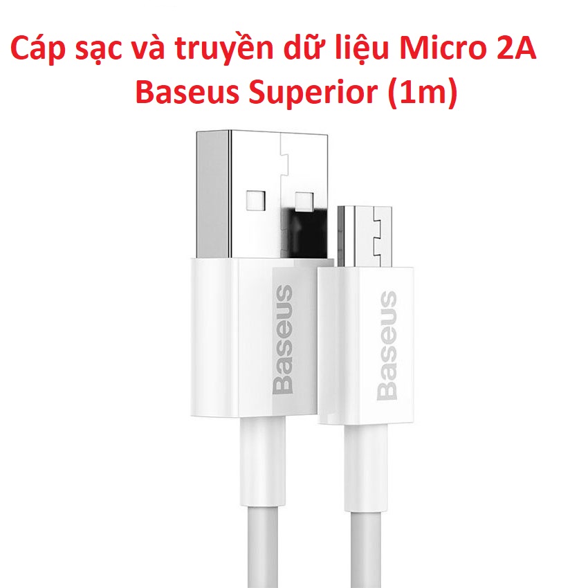 Cáp sạc và truyền dữ liệu Micro 2A Baseus Superior Series - Màu ngẫu nhiên_Hàng chính hãng