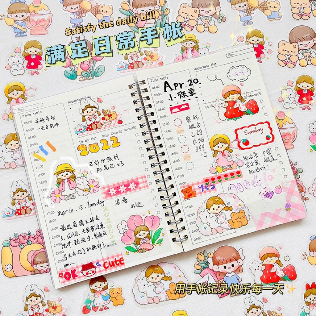 Sticker gói bé gái momo cắt sẵn 24 miếng