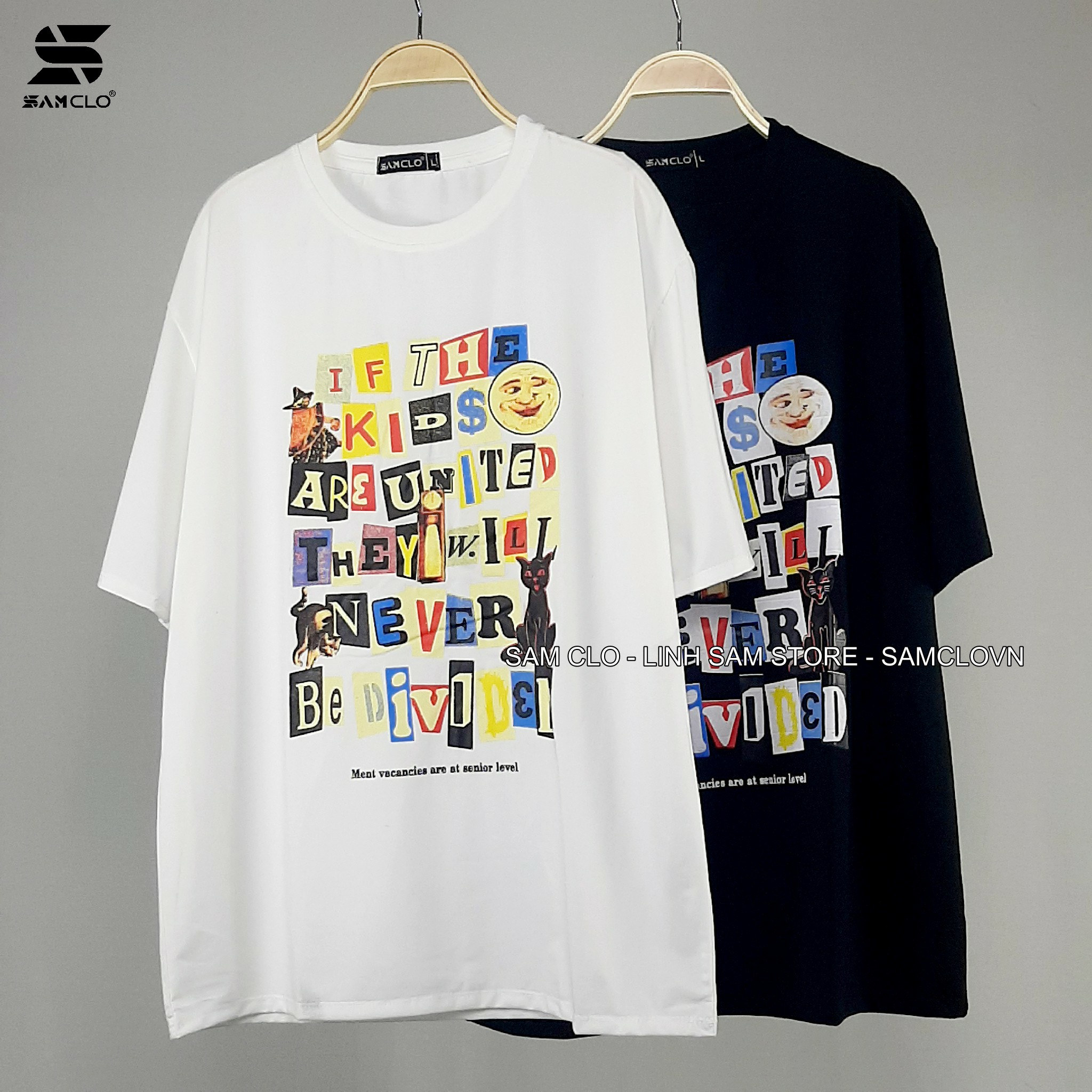 Áo thun tay lỡ nam nữ SAM CLO phông form rộng dáng Unisex, mặc lớp, nhóm, couple in NHIỀU CHỮ ENGLISH
