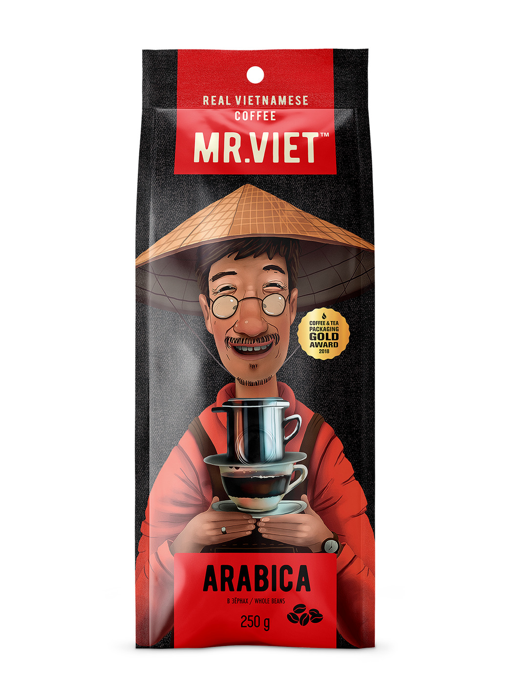 Cà phê Arabica Mr Viet 250g- cafe hạt đã rang - Bean Arabica Mr Viet 250g