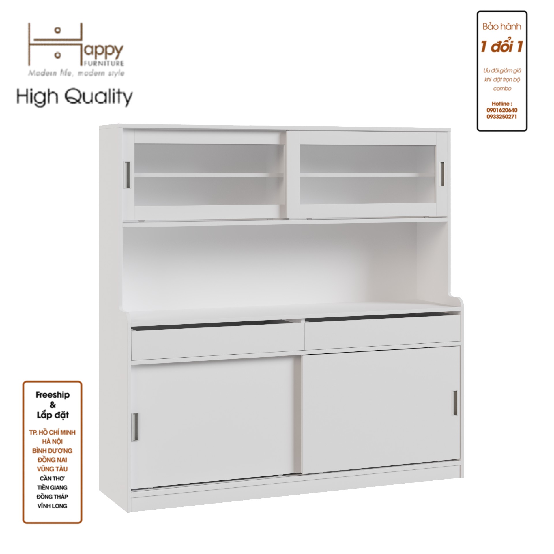 [Happy Home Furniture] LUCA, Kệ lưu trữ nhà bếp, 160cm x 42cm x 160cm ( DxRxC), TCL_013
