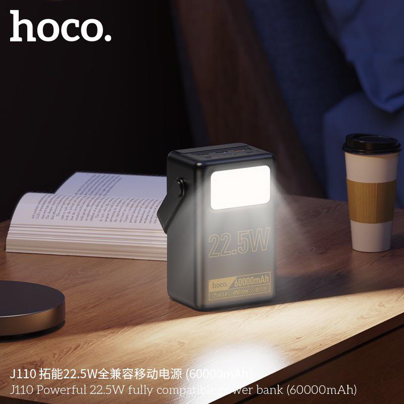 Pin dự phòng nhanh HOCO J110 60000mAh QC 22.5W và PD 20W hàng chính hãng, có đèn led siêu sáng