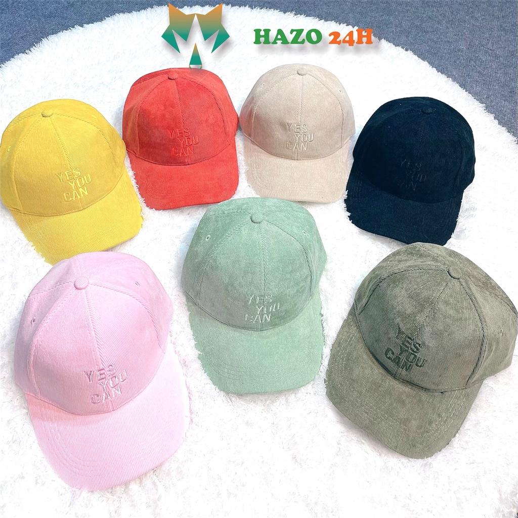 Mũ lưỡi trai Nón kết thêu chữ YES YOU CAN 347 phong cách Ulzzang form unisex nam nữ