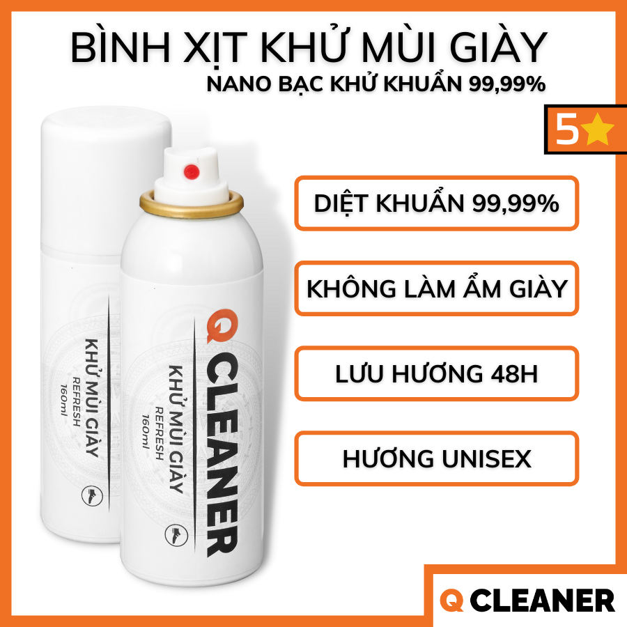 Bình xịt khử mùi giày 160ML Q Cleaner