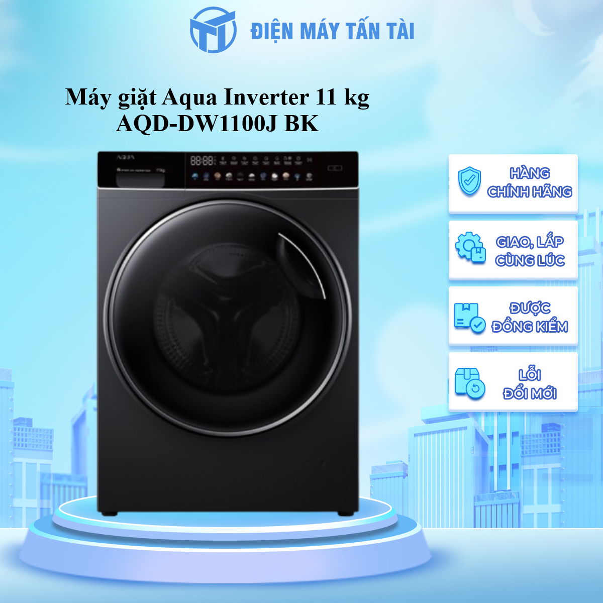 AQD-DW1100J(BK) - Máy giặt Aqua Inverter  11 kg AQD-DW1100J(BK) - Hàng Chính Hãng - Chỉ Giao Hồ Chí Minh