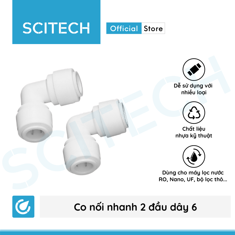 Co nối nhanh 2 đầu dây dùng trong máy lọc nước (Co nối nhanh 2 đầu dây 6, Co nối nhanh 2 đầu dây 10, Co nối nhanh dây 10 ra dây 6...) - Combo 2 cái hoặc 5 cái hoặc 10 cái