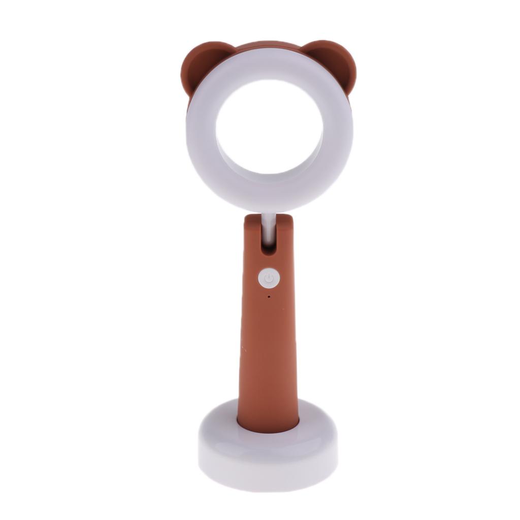 LED Animal Desk Lamp, Eye Care Table Lamps, Lovely Bear Dimmable Reading Light for Desk, USB Charging, Adjustable Angle, 3 Color and 3 Brightness Levels, 1H Timer Nightlight for Bedroom Kids Xmas Gift